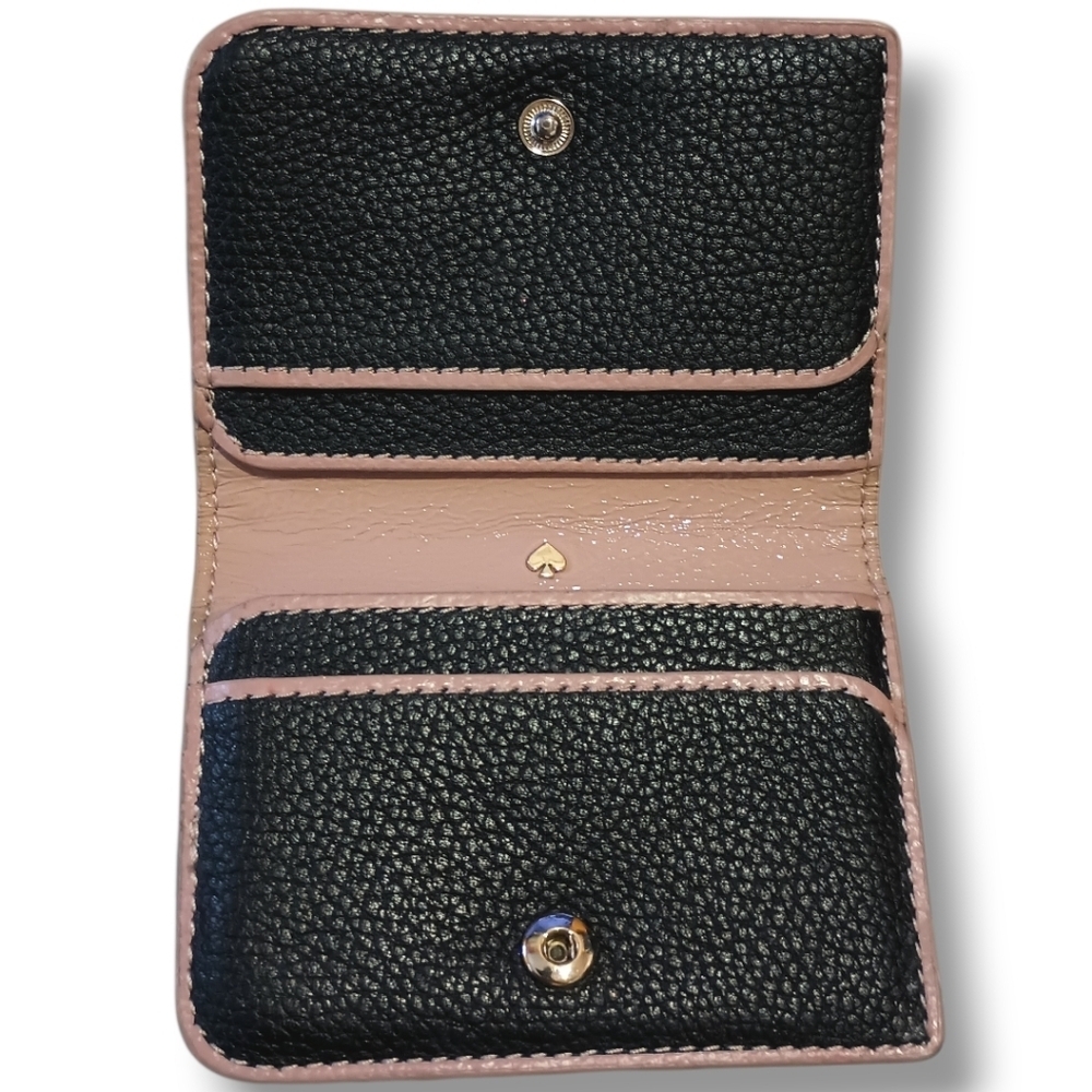 Kate Spade ♠️ Bifold Card Case | Black Leather | GUC - Picture 3 of 11